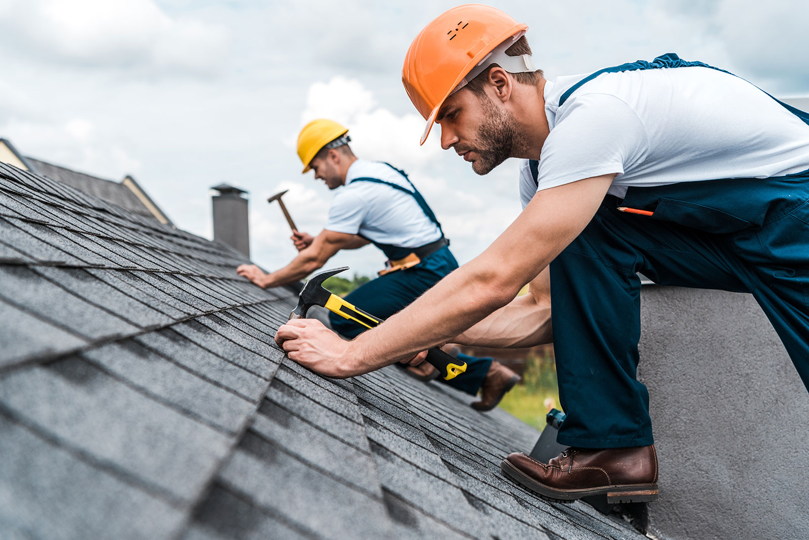 Roofer on a roof