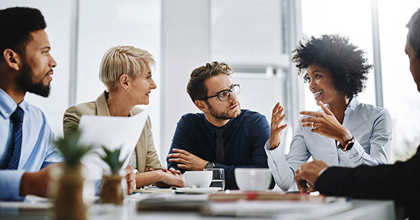 People working together at table