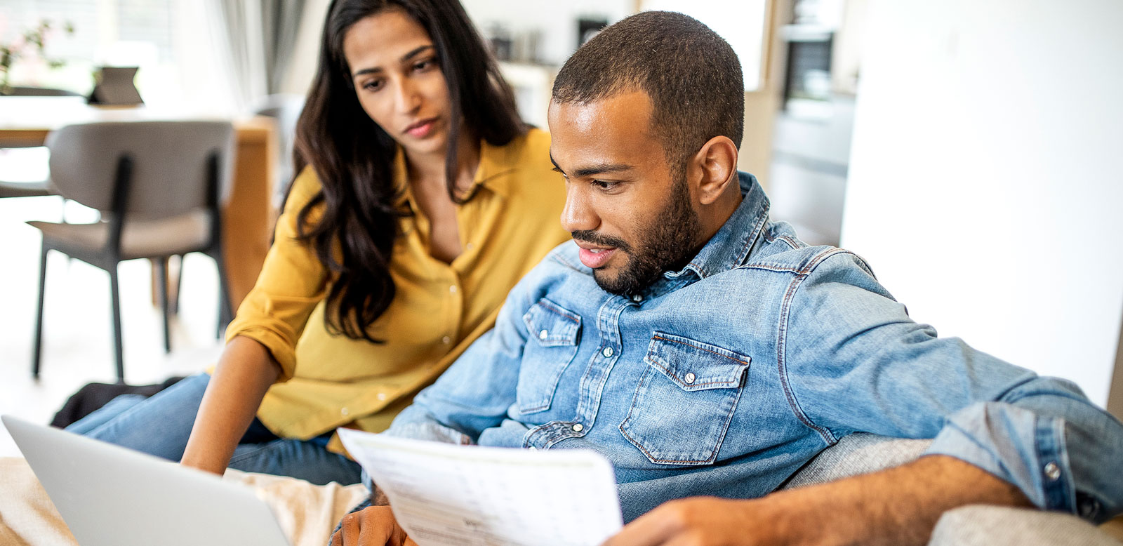 couple reviewing paperwork